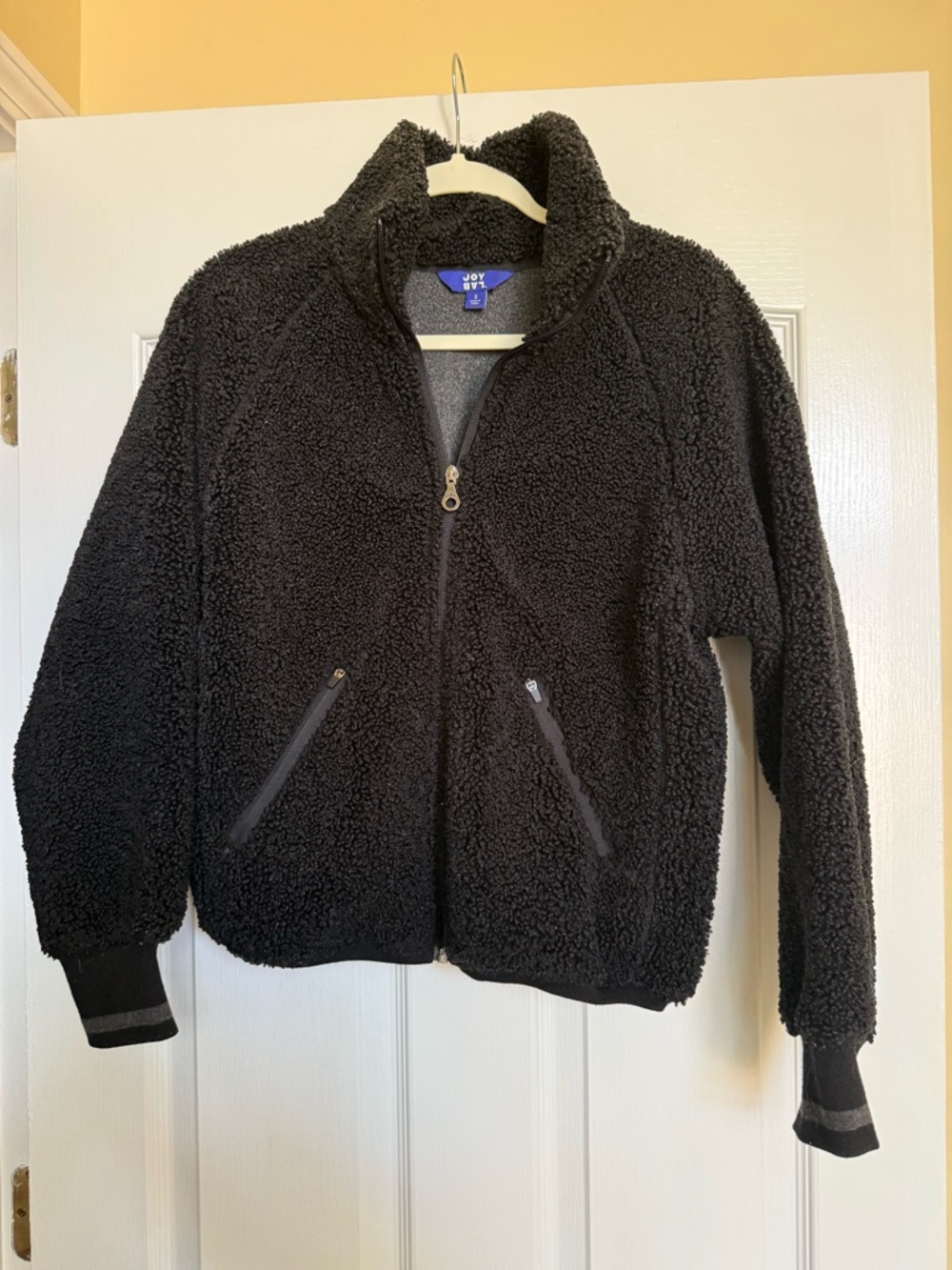 JoyLab Black Sherpa Zip Jacket
